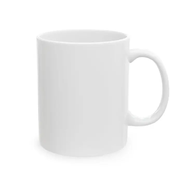 Plain white mug on a white background