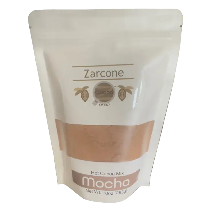 Zarcone Mocha hot cocoa mix packaging on a white background