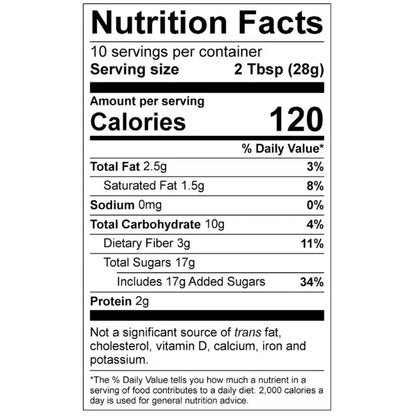 Zarcone Cocoa Flavor Nutrition Label