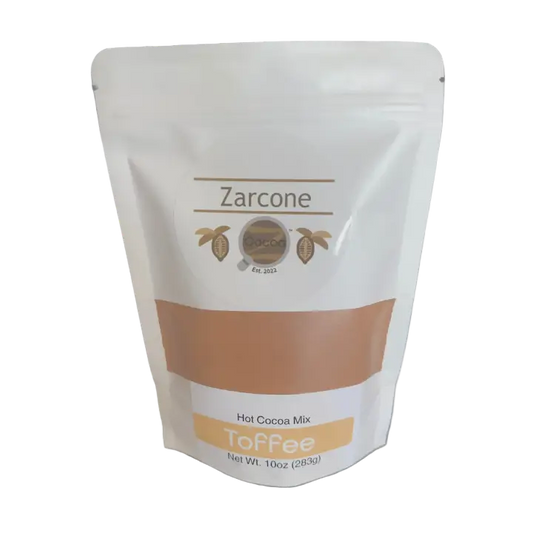 Zarcone Toffee Hot Cocoa Mix packaging on a white background
